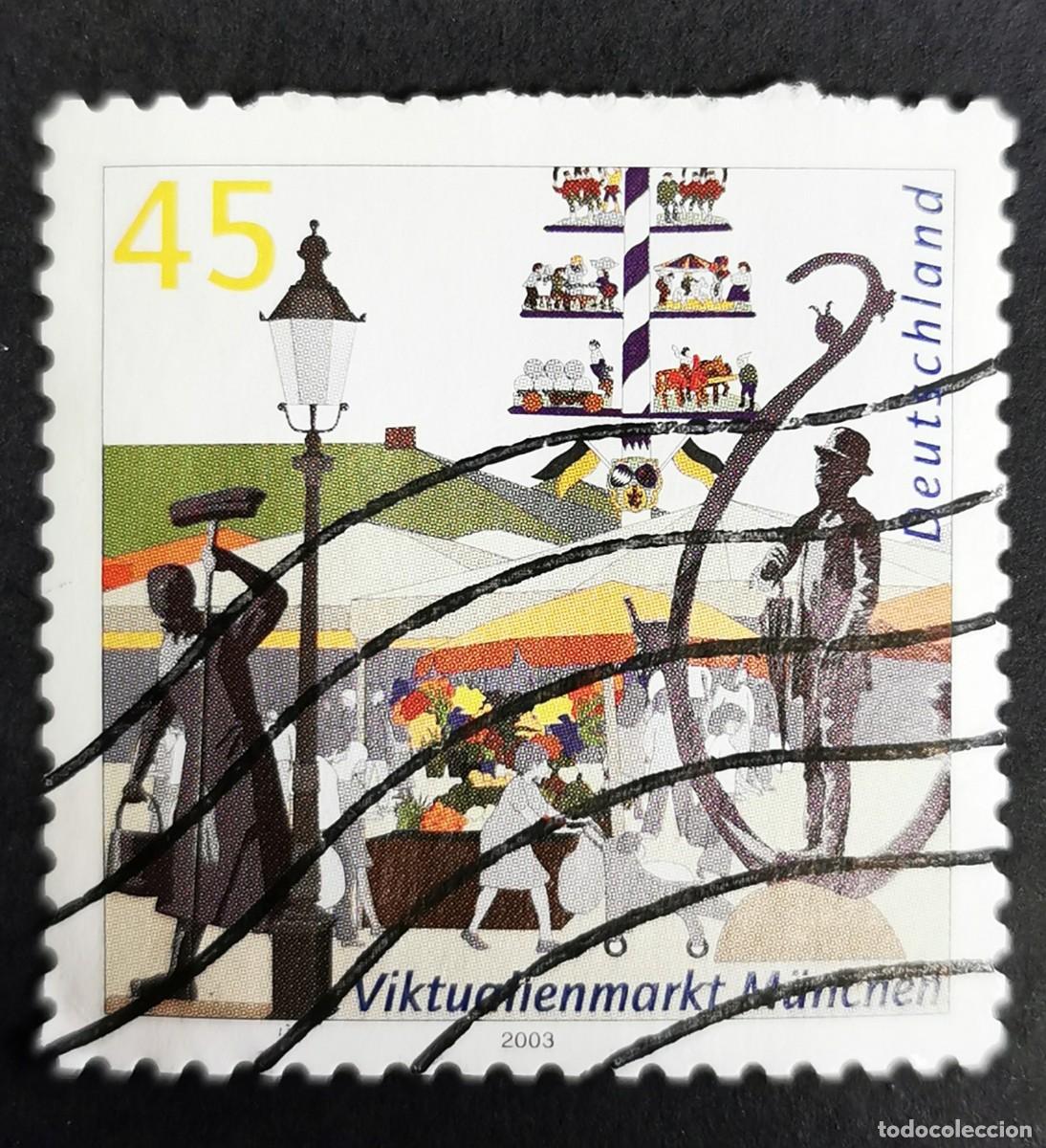 Sellos: Sello Alemania R. Federal 2003, Viktualienmarkt, M&uacute;nich, 45 ct Michel: DE 2356