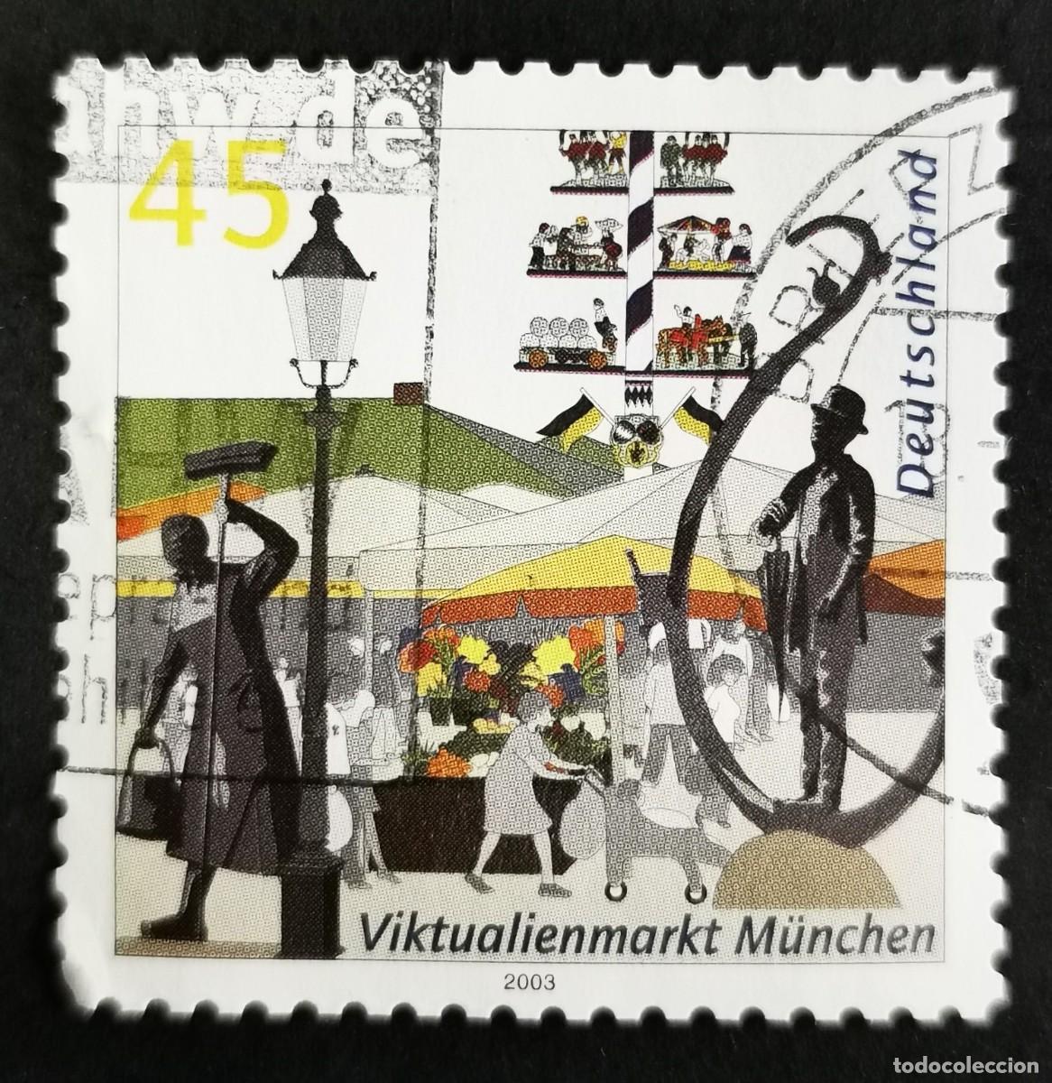 Sellos: Sello Alemania R. Federal 2003, Viktualienmarkt, M&uacute;nich, 45 ct Michel: DE 2356