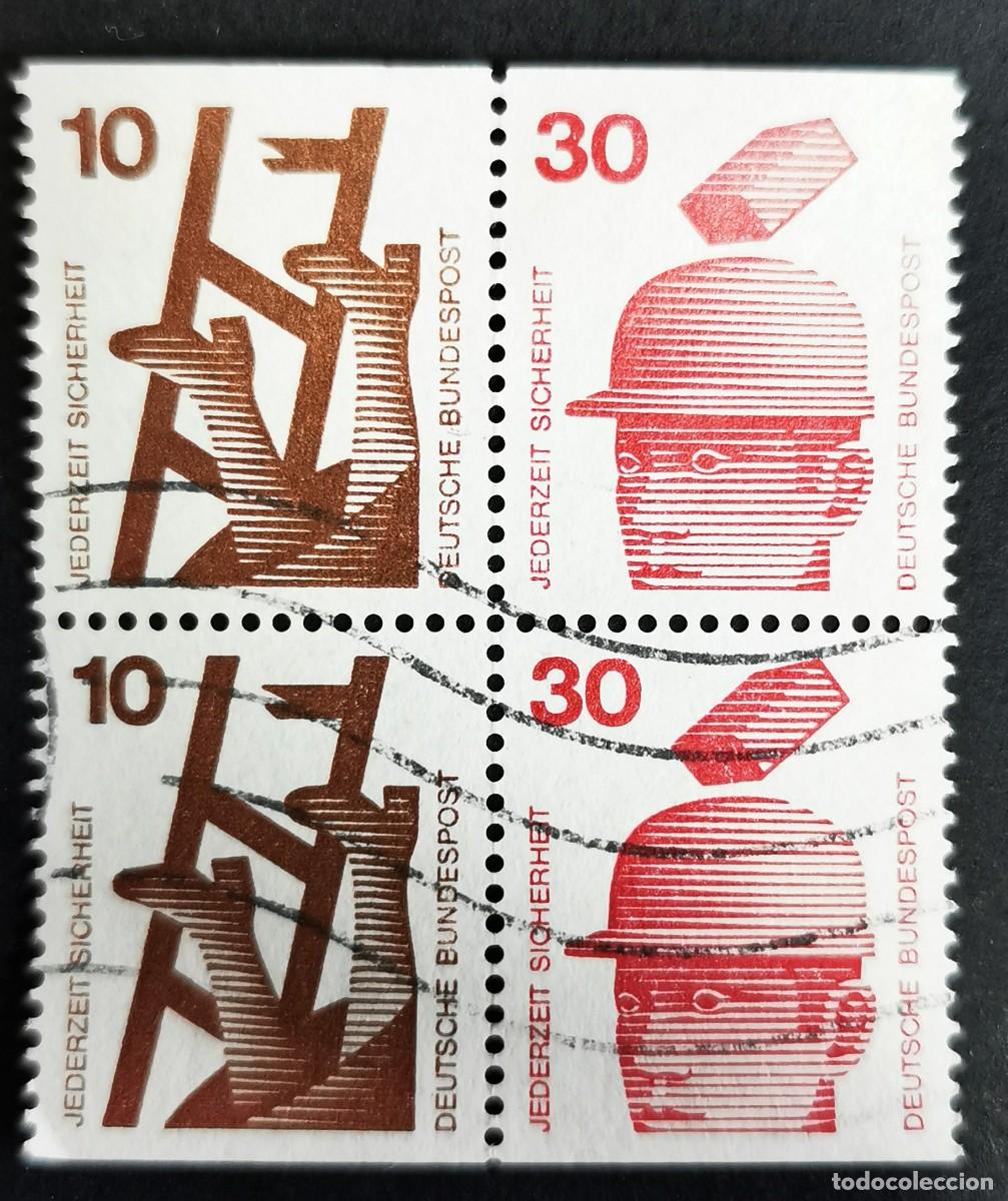 Sellos: Sello Alemania R.Federal 1972, Escalera defectuosa; Casco de seguridad, 40 Pf. Michel: DE W29