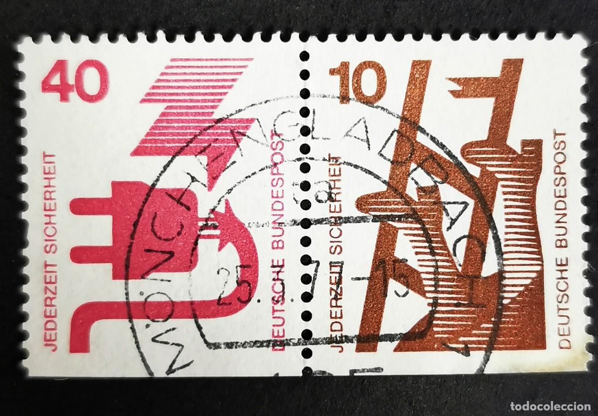 Sellos: Sello Alemania R.Federal 1972,Enchufe defectuoso; escalera defectuosa, 50 Pf. Michel: DE W47