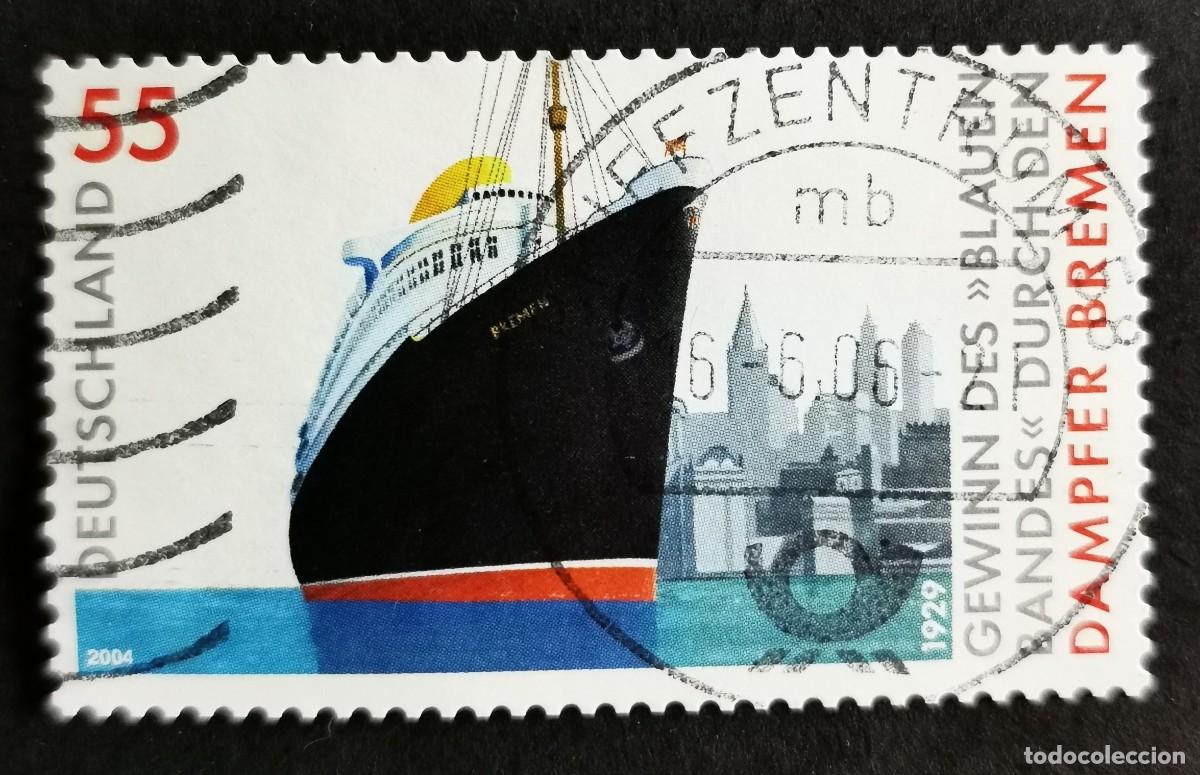 Sellos: Sello Alemania R.Federal 2004, Buque pasajeros &rdquo;Bremen&rdquo; frente Nueva York, 55 ct Michel: DE 2412