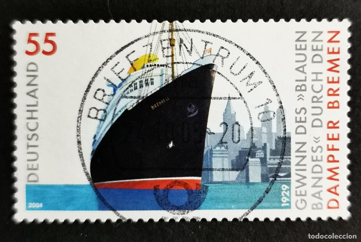 Sellos: Sello Alemania R.Federal 2004, Buque pasajeros &rdquo;Bremen&rdquo; frente Nueva York, 55 ct Michel: DE 2412