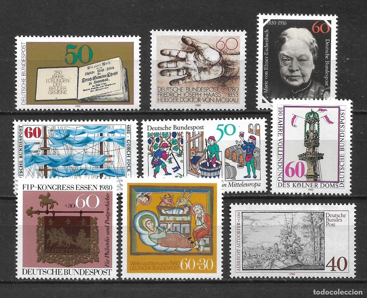 Sellos: alemania 1980 lote 9 series completas ** mnh - 15/16