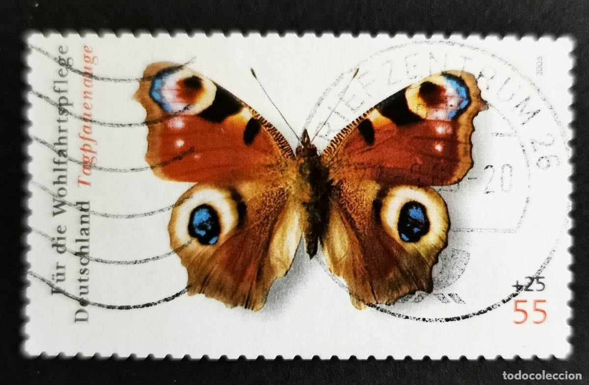 Sellos: Sello Alemania R.Federal 2005, Mariposas: Pavo real europeo , 55+25 ct Michel: DE 2502