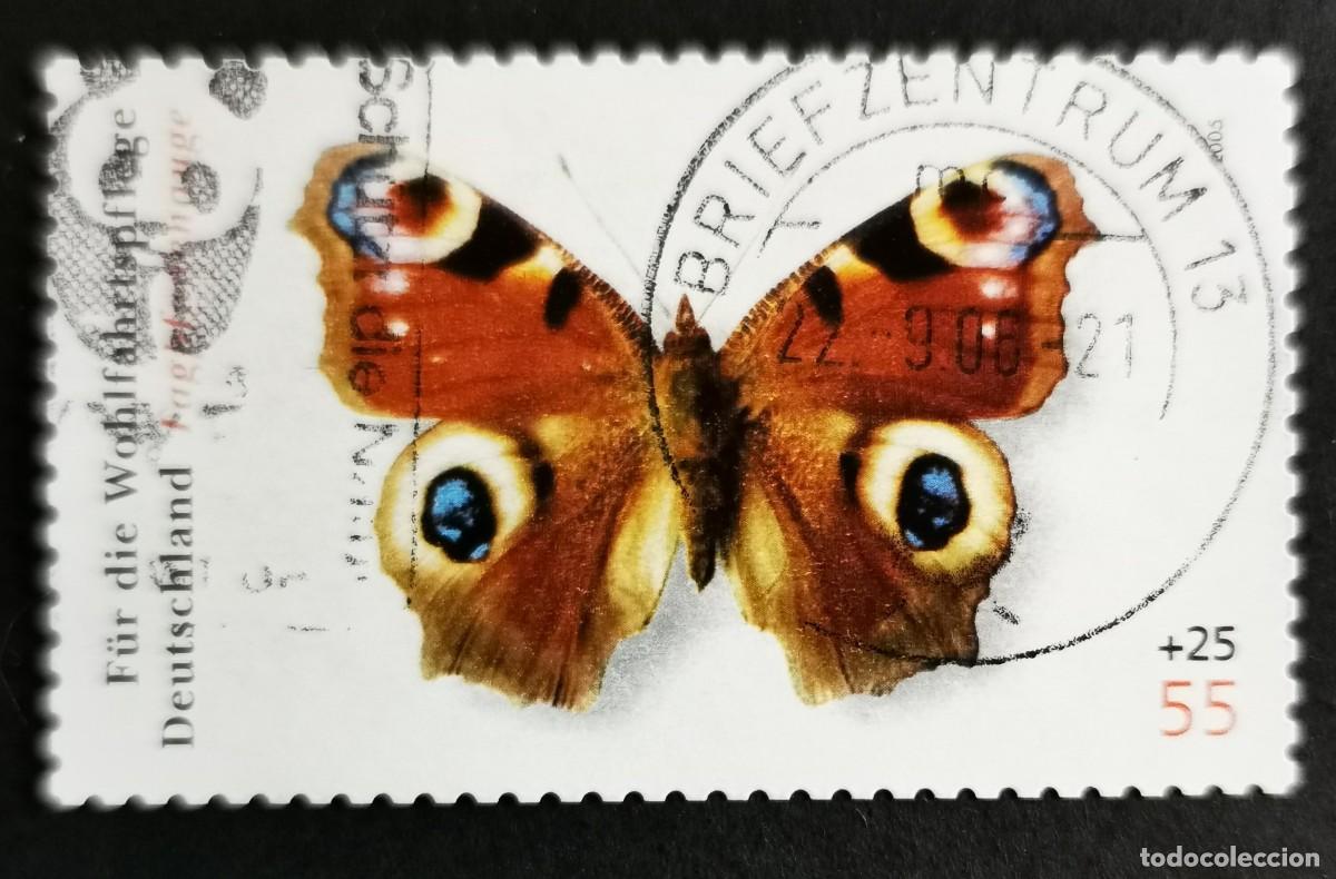 Sellos: Sello Alemania R.Federal 2005, Mariposas: Pavo real europeo , 55+25 ct Michel: DE 2502