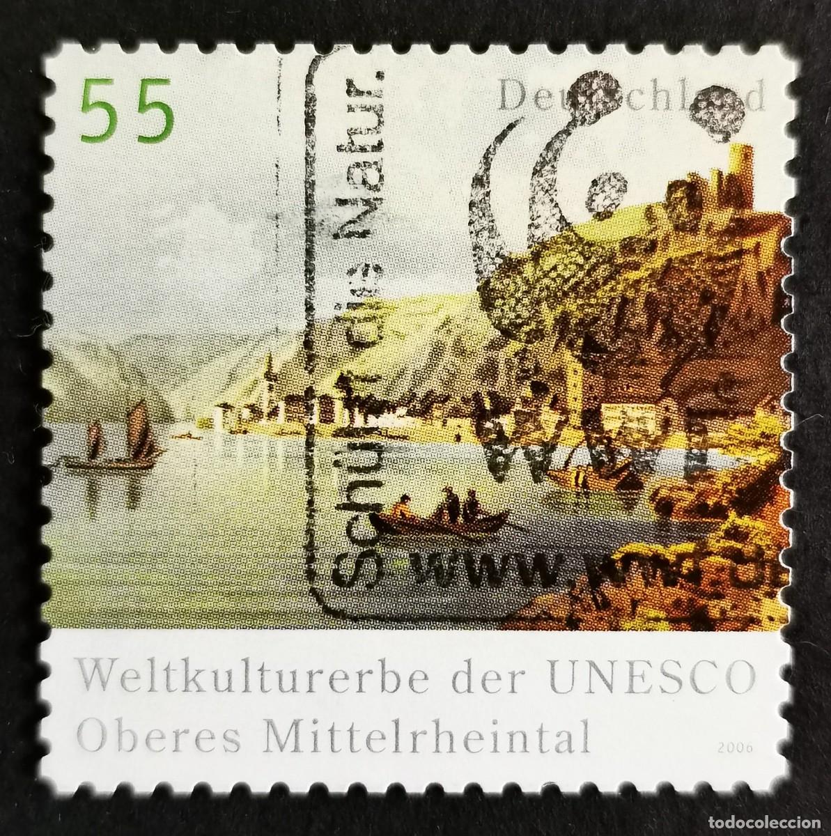 Sellos: Sello Alemania R.Federal 2006, Valle del Rin (Patrimonio de la Humanidad 2002, 55 ct Michel: DE 2536