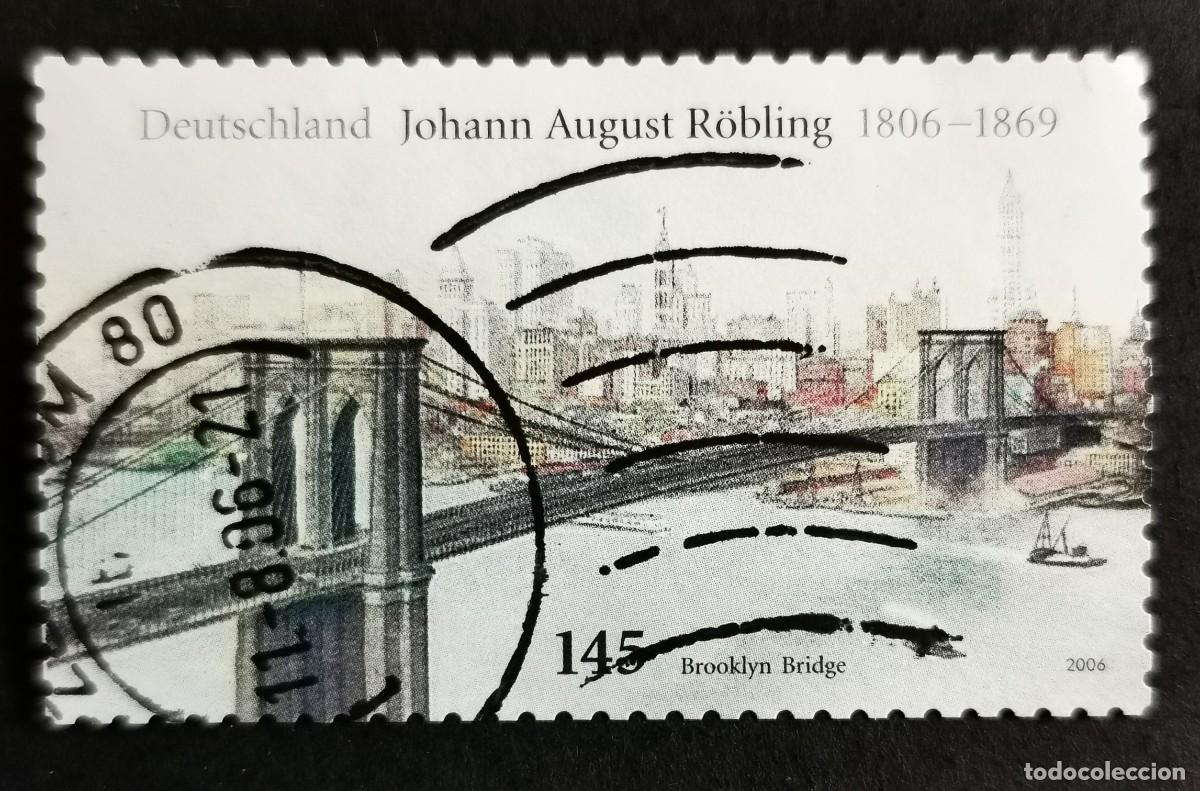 Sellos: Sello Alemania R.Federal 2006, Johann August R&ouml;bling - Puente de Brooklyn, 145 ct Michel: DE 2544