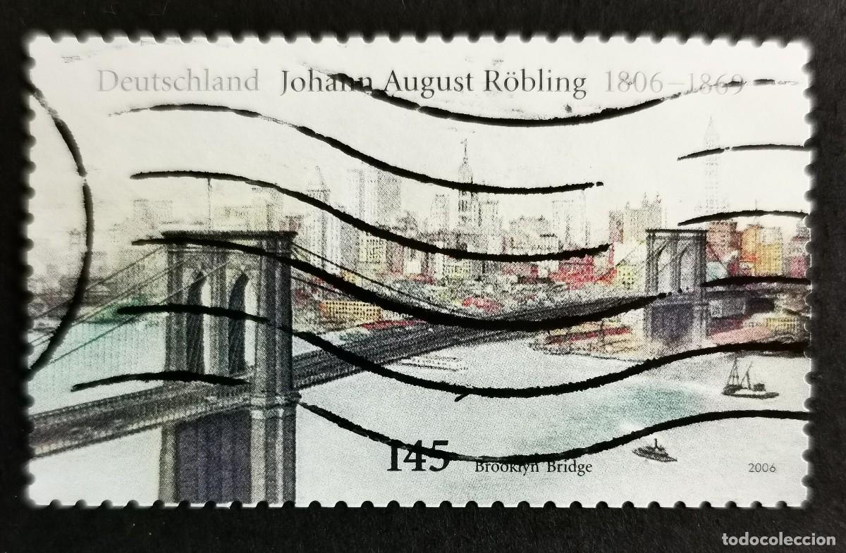 Sellos: Sello Alemania R.Federal 2006, Johann August R&ouml;bling - Puente de Brooklyn, 145 ct Michel: DE 2544