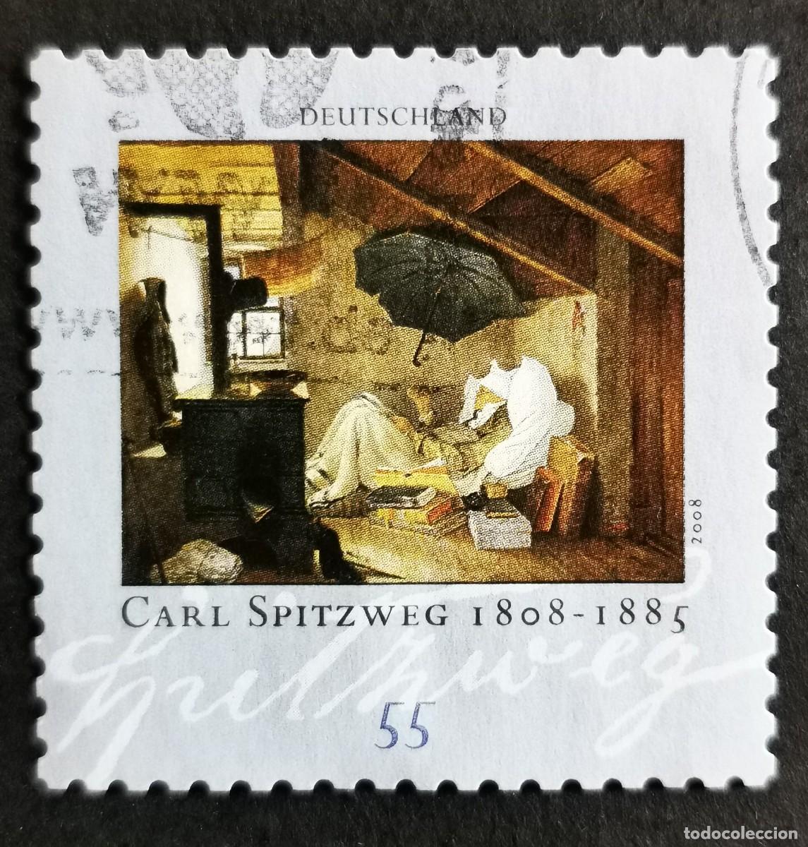 Sellos: Sello Alemania R.Federal 2008, &rdquo;El poeta pobre&rdquo; de Carl Spitzweg, 55 ct Michel: DE 2647