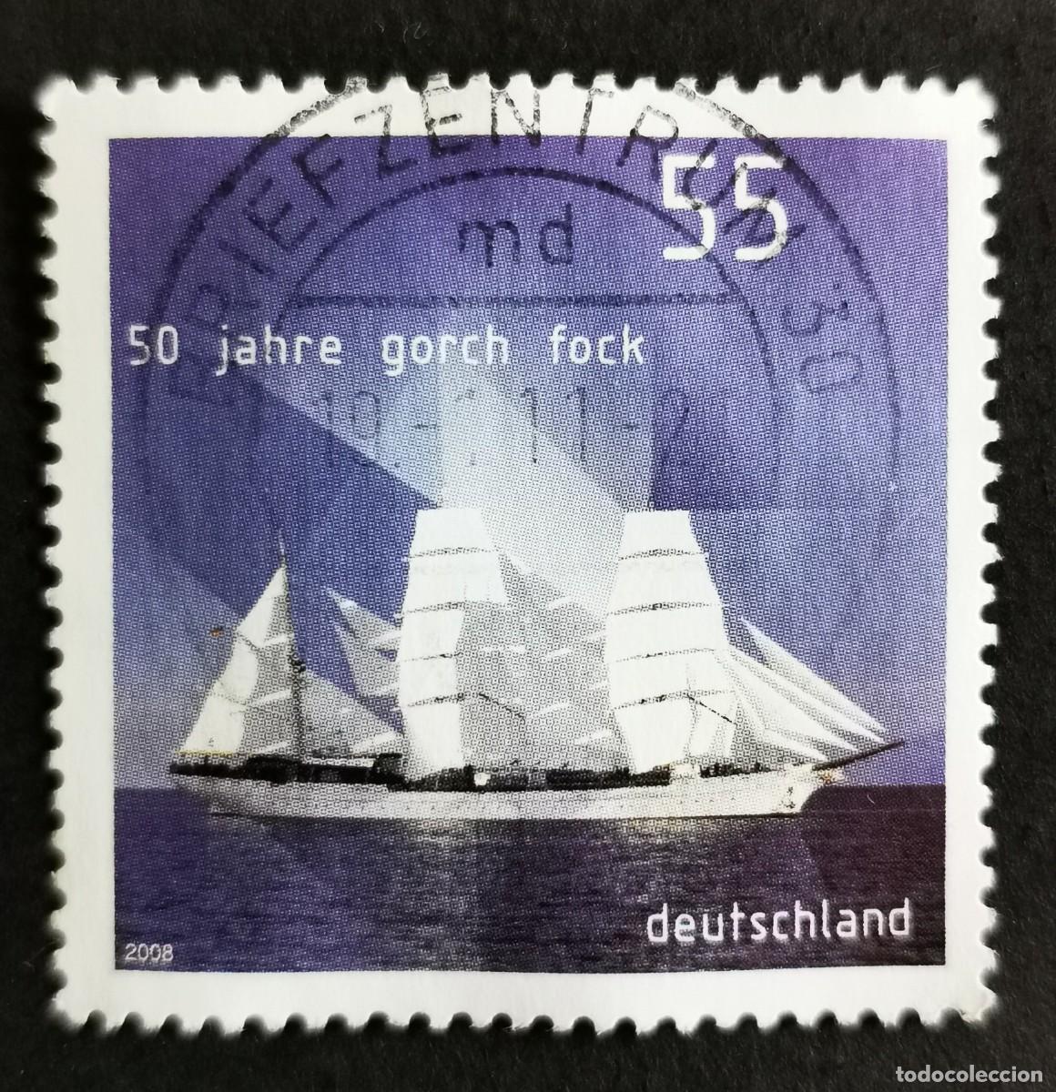 Sellos: Sello Alemania R.Federal 2008, 50 a&ntilde;os buque escuela vela &rdquo;Gorch Fock&rdquo;, 55 ct Michel: DE 2686