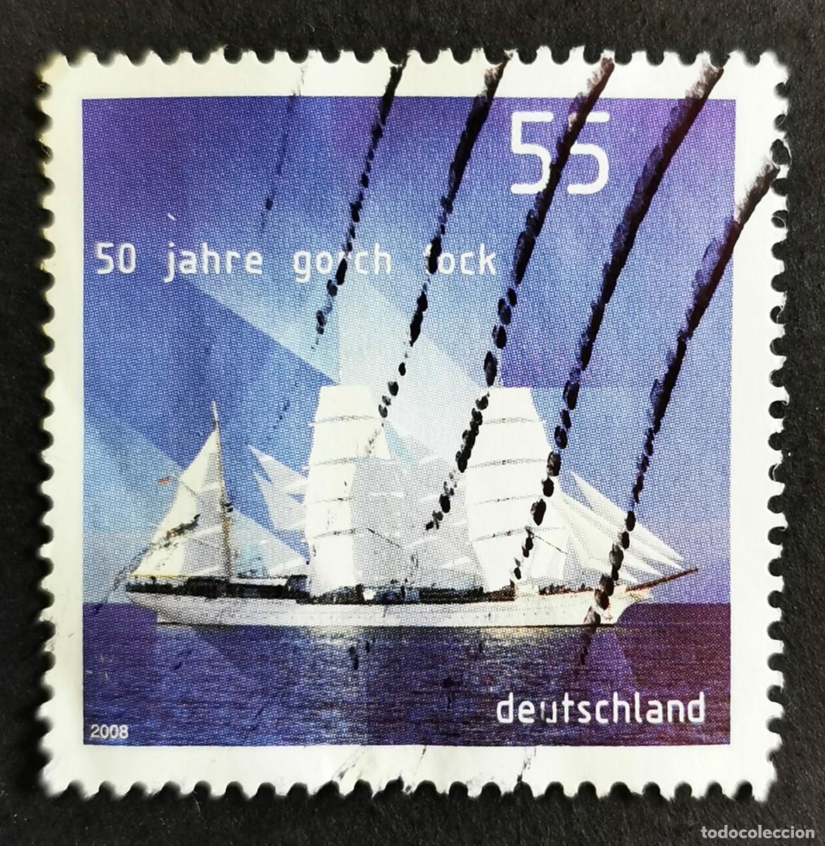 Sellos: Sello Alemania R.Federal 2008, 50 a&ntilde;os buque escuela vela &rdquo;Gorch Fock&rdquo;, 55 ct Michel: DE 2686