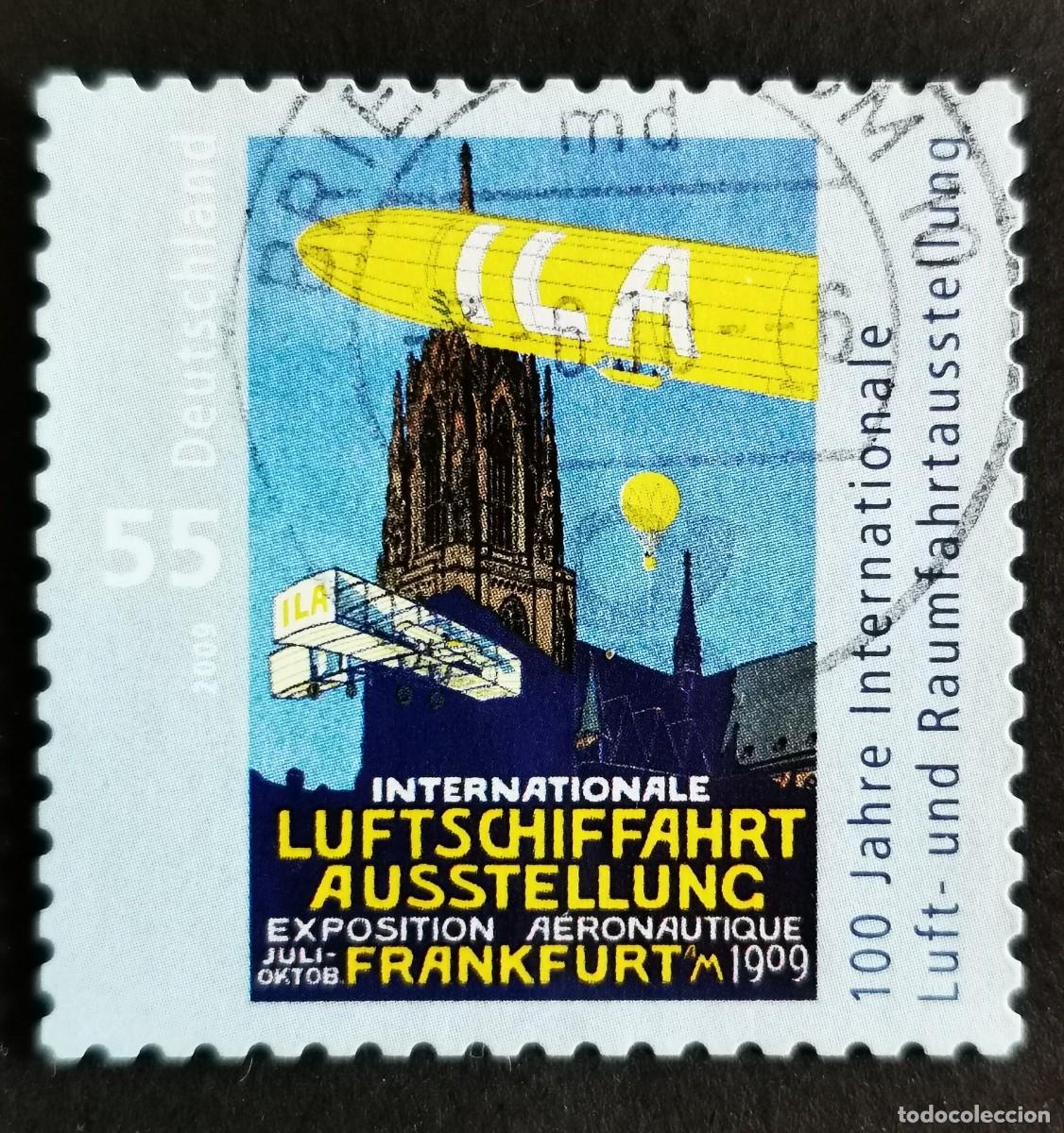 Sellos: Sello Alemania R.Federal 2009, Centenario Exposici&oacute;n Internacional Aeroespaci , 55ct Michel: DE 2740