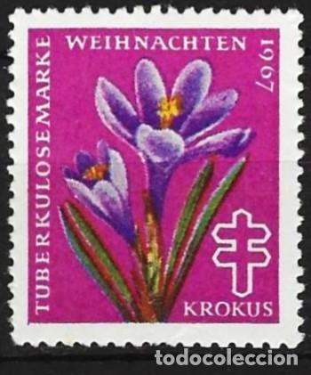 Sellos: Alemania Federal 1967 - Cinderella de Navidad - Flores : Azafr&aacute;n ( Pro tuberculosis ) MNG