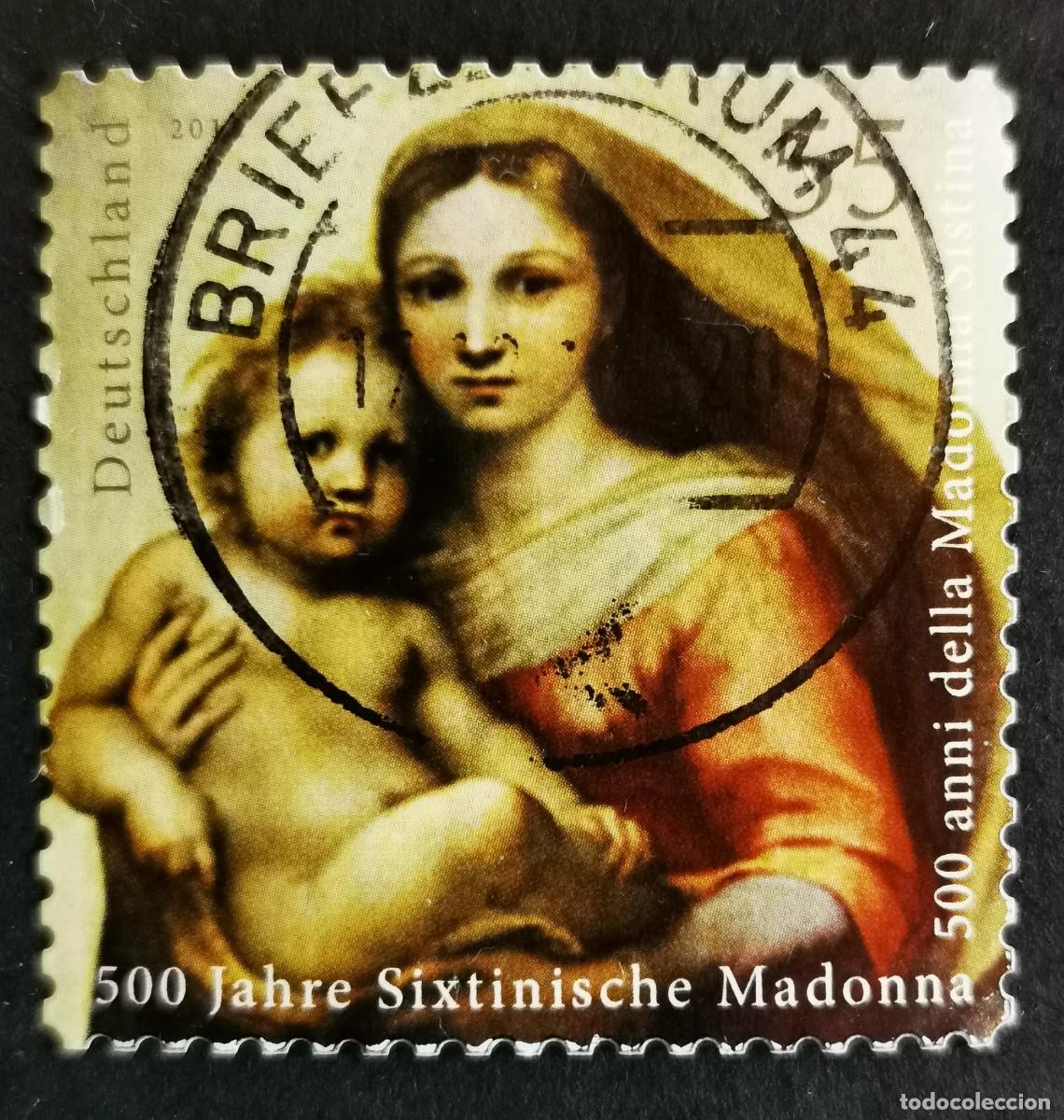 Sellos: Sello Alemania R.Federal 2012, 500 a&ntilde;os de la Virgen Sixtina de Rafael, 55 ct Michel: DE 2919