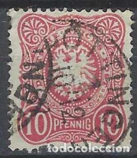 Sellos: ALEMANIA 1879-80 - CIFRAS Y ESCUDO IMPERIAL, 10P ROSA - USADO