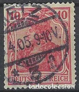Sellos: ALEMANIA 1905-11 - GERMAN&Iacute;A, &rdquo;DEUTSCHES REICH&rdquo;, 10 ROJO CARM&Iacute;N - USADO