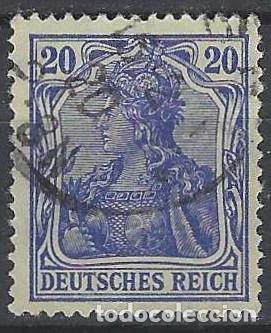 Sellos: ALEMANIA 1905-11 - GERMAN&Iacute;A, &rdquo;DEUTSCHES REICH&rdquo;, 20 AZUL OSCURO - USADO