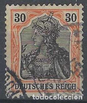 Sellos: ALEMANIA 1905-11 - GERMAN&Iacute;A, &rdquo;DEUTSCHES REICH&rdquo;, 30 ROJO ANARANJADO/NEGRO - USADO
