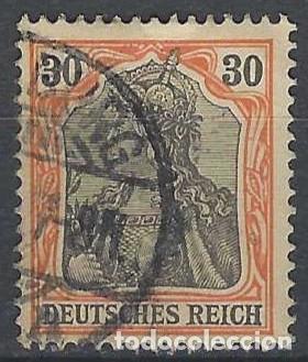 Sellos: ALEMANIA 1905-11 - GERMAN&Iacute;A, &rdquo;DEUTSCHES REICH&rdquo;, 30 ROJO ANARANJADO/NEGRO - USADO