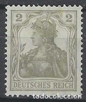 Sellos: ALEMANIA 1916-18 - GERMAN&Iacute;A, 2 GRIS - MH*