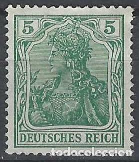 Sellos: ALEMANIA 1916-18 - GERMAN&Iacute;A, 5 VERDE - MSG