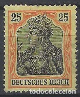 Sellos: ALEMANIA 1902 - GERMAN&Iacute;A, NARANJA/NEGRO - MH*