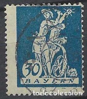 Stamps: BAVIERA 1920 - AGRICULTURA, AZUL - USADO
