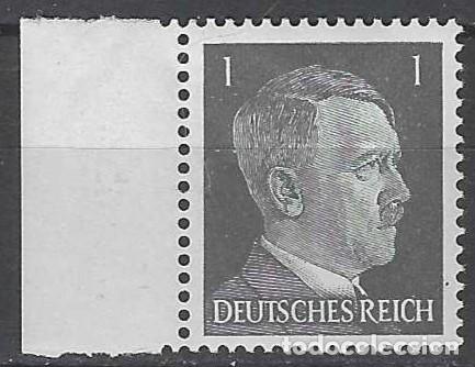 Stamps: ALEMANIA 1941-45 - S.B&Aacute;SICA, A. HITLER, NEGRO GRIS&Aacute;CEO EN BORDE DE HOJA - MNH**