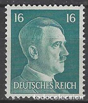 Sellos: ALEMANIA 1941-45 - S.B&Aacute;SICA, A. HITLER, AZUL VERDOSO - MNH**