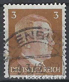 Sellos: ALEMANIA 1941-45 - S.B&Aacute;SICA, A. HITLER, MARR&Oacute;N ROJIZO - USADO