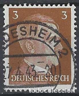 Sellos: ALEMANIA 1941-45 - S.B&Aacute;SICA, A. HITLER, MARR&Oacute;N ROJIZO - USADO