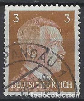 Sellos: ALEMANIA 1941-45 - S.B&Aacute;SICA, A. HITLER, MARR&Oacute;N ROJIZO - USADO