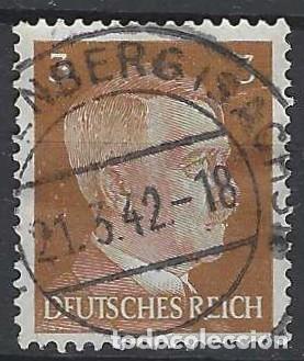 Sellos: ALEMANIA 1941-45 - S.B&Aacute;SICA, A. HITLER, MARR&Oacute;N ROJIZO - USADO