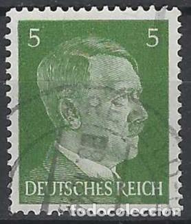 Sellos: ALEMANIA 1941-45 - S.B&Aacute;SICA, A. HITLER, VERDE OLIVA OSCURO - USADO