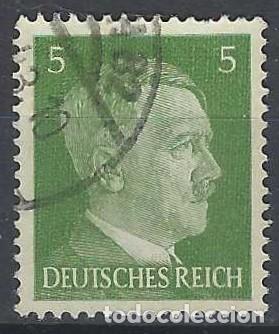 Sellos: ALEMANIA 1941-45 - S.B&Aacute;SICA, A. HITLER, VERDE OLIVA OSCURO - USADO