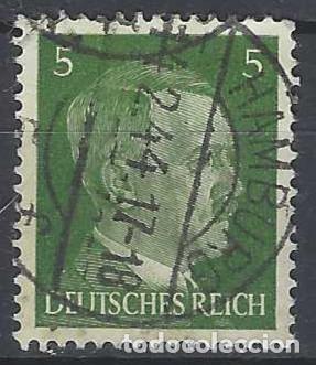 Sellos: ALEMANIA 1941-45 - S.B&Aacute;SICA, A. HITLER, VERDE OLIVA OSCURO - USADO