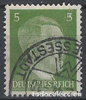 Sellos: ALEMANIA 1941-45 - S.B&Aacute;SICA, A. HITLER, VERDE OLIVA OSCURO - USADO