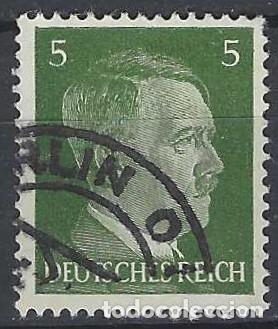 Sellos: ALEMANIA 1941-45 - S.B&Aacute;SICA, A. HITLER, VERDE OLIVA OSCURO - USADO