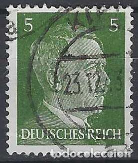 Sellos: ALEMANIA 1941-45 - S.B&Aacute;SICA, A. HITLER, VERDE OLIVA OSCURO - USADO