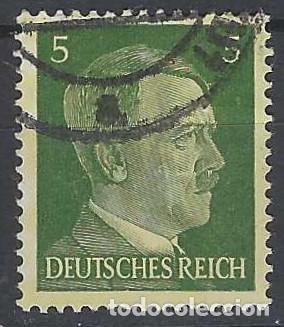 Sellos: ALEMANIA 1941-45 - S.B&Aacute;SICA, A. HITLER, VERDE OLIVA OSCURO - USADO