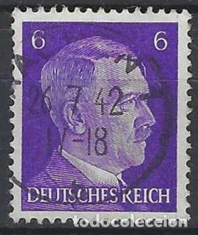 Sellos: ALEMANIA 1941-45 - S.B&Aacute;SICA, A. HITLER, VIOLETA - USADO