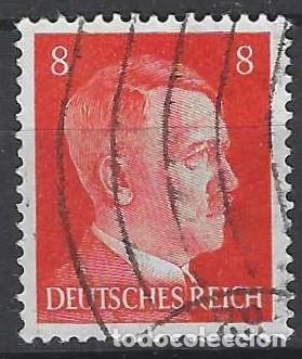Sellos: ALEMANIA 1941-45 - S.B&Aacute;SICA, A. HITLER, CINABRIO - USADO