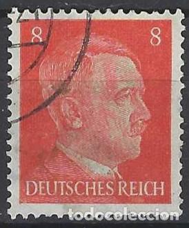 Sellos: ALEMANIA 1941-45 - S.B&Aacute;SICA, A. HITLER, CINABRIO - USADO