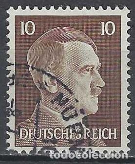 Sellos: ALEMANIA 1941-45 - S.B&Aacute;SICA, A. HITLER, MARR&Oacute;N OSCURO - USADO