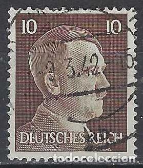 Sellos: ALEMANIA 1941-45 - S.B&Aacute;SICA, A. HITLER, MARR&Oacute;N OSCURO - USADO