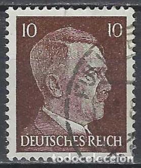 Sellos: ALEMANIA 1941-45 - S.B&Aacute;SICA, A. HITLER, MARR&Oacute;N OSCURO - USADO