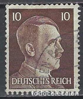 Sellos: ALEMANIA 1941-45 - S.B&Aacute;SICA, A. HITLER, MARR&Oacute;N OSCURO - USADO