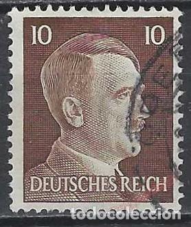 Sellos: ALEMANIA 1941-45 - S.B&Aacute;SICA, A. HITLER, MARR&Oacute;N OSCURO - USADO
