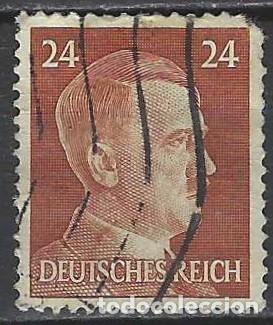 Sellos: ALEMANIA 1941-45 - S.B&Aacute;SICA, A. HITLER, MARR&Oacute;N ANARANJADO - USADO