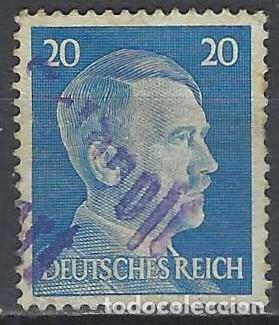 Sellos: ALEMANIA 1941-45 - S.B&Aacute;SICA, A. HITLER, AZUL - USADO